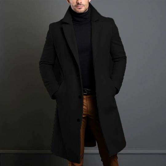 Stylischer Langer Trenchcoat Für Herren | Lässig