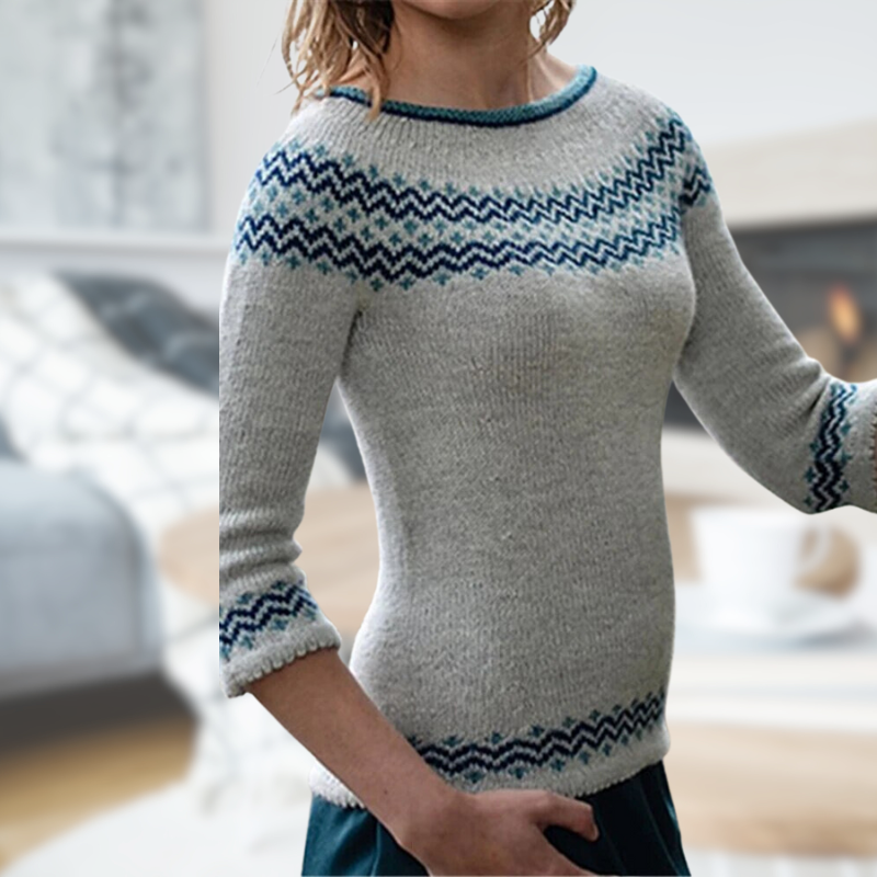 Warmer Norweger Pullover Damen | Gestrickt