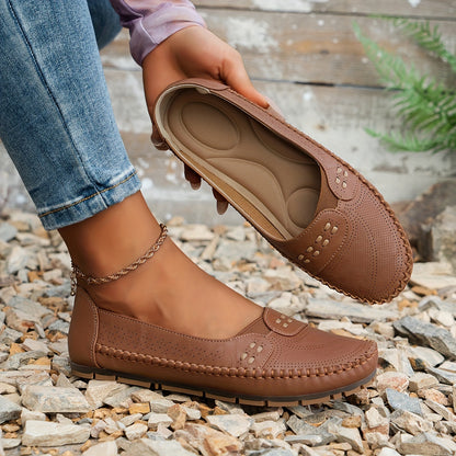 Atmungsaktive Damen-Loafer – Bequeme Vintage-Slip-Ons