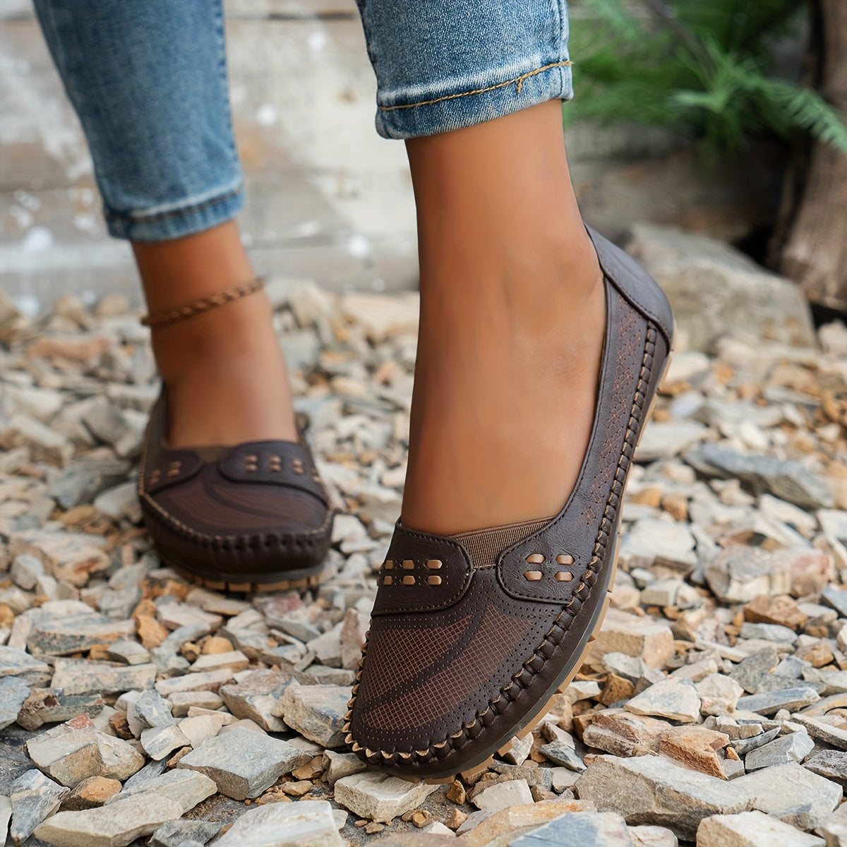 Atmungsaktive Damen-Loafer – Bequeme Vintage-Slip-Ons