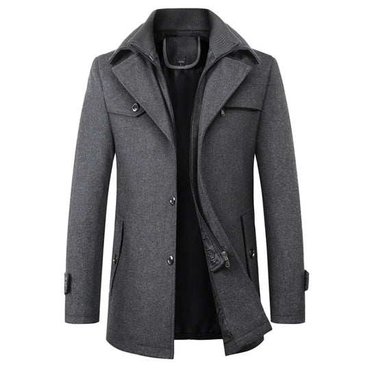 Langer Trenchcoat mit Reißverschluss für Herren | Stilvoll