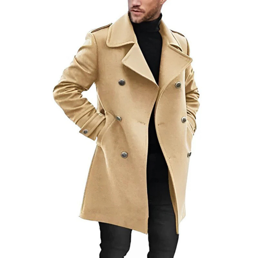 Langer Winter-Trenchcoat für Herren | Warme