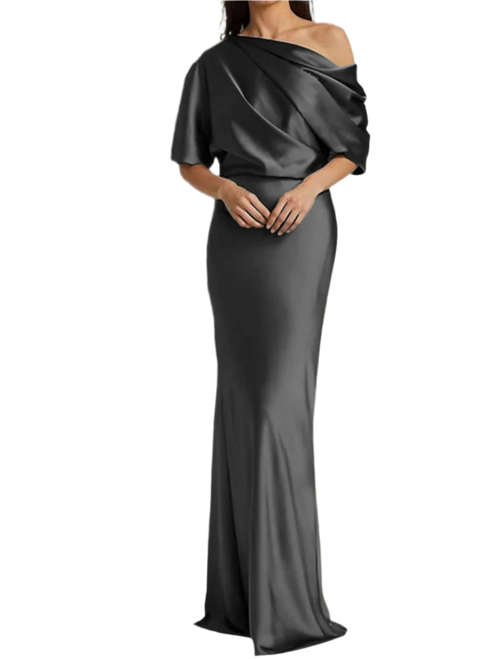 Rüschen Abendkleid Für Damen In Schwarz | Maxi