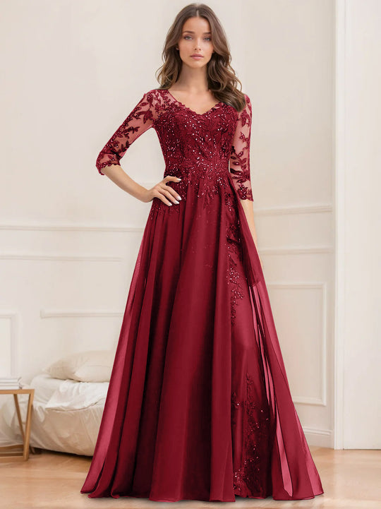 Paillettenkleid Mit 1/2 Ärmeln Für Damen | Maxi