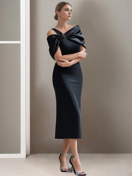 Schulterfreies Abendkleid für Damen | Midi