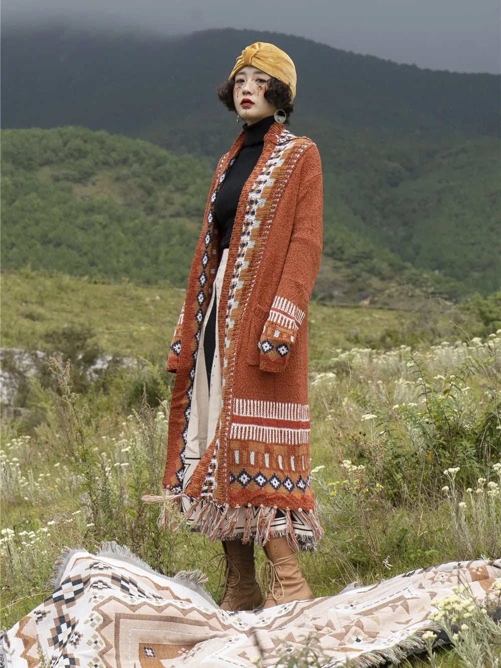 Boho | Bohème Häkel-Strickjacke