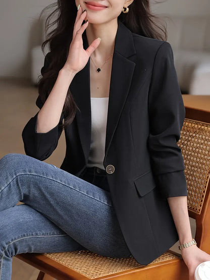 Eleganter Blazer – Formelle Mode, Langarm, Maschinenwaschbar