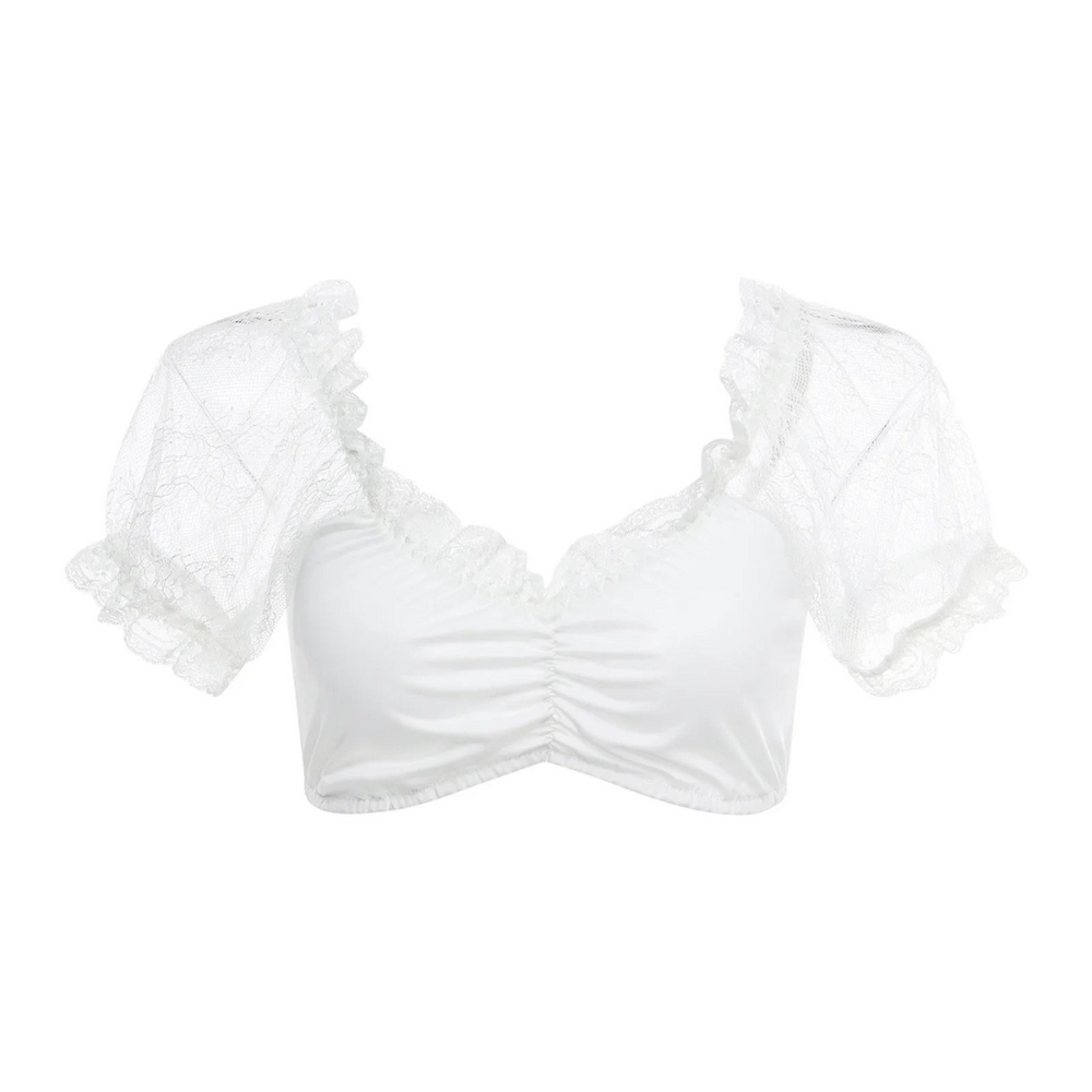 Damen Trachten Weiß Oktoberfest Dirndl Bluse | 2025