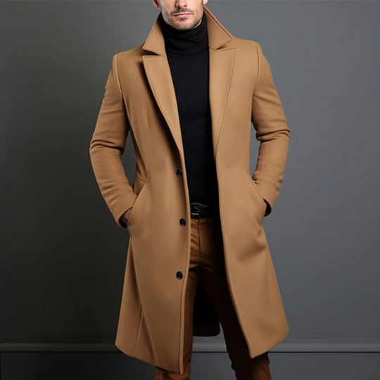 Stylischer Langer Trenchcoat Für Herren | Lässig