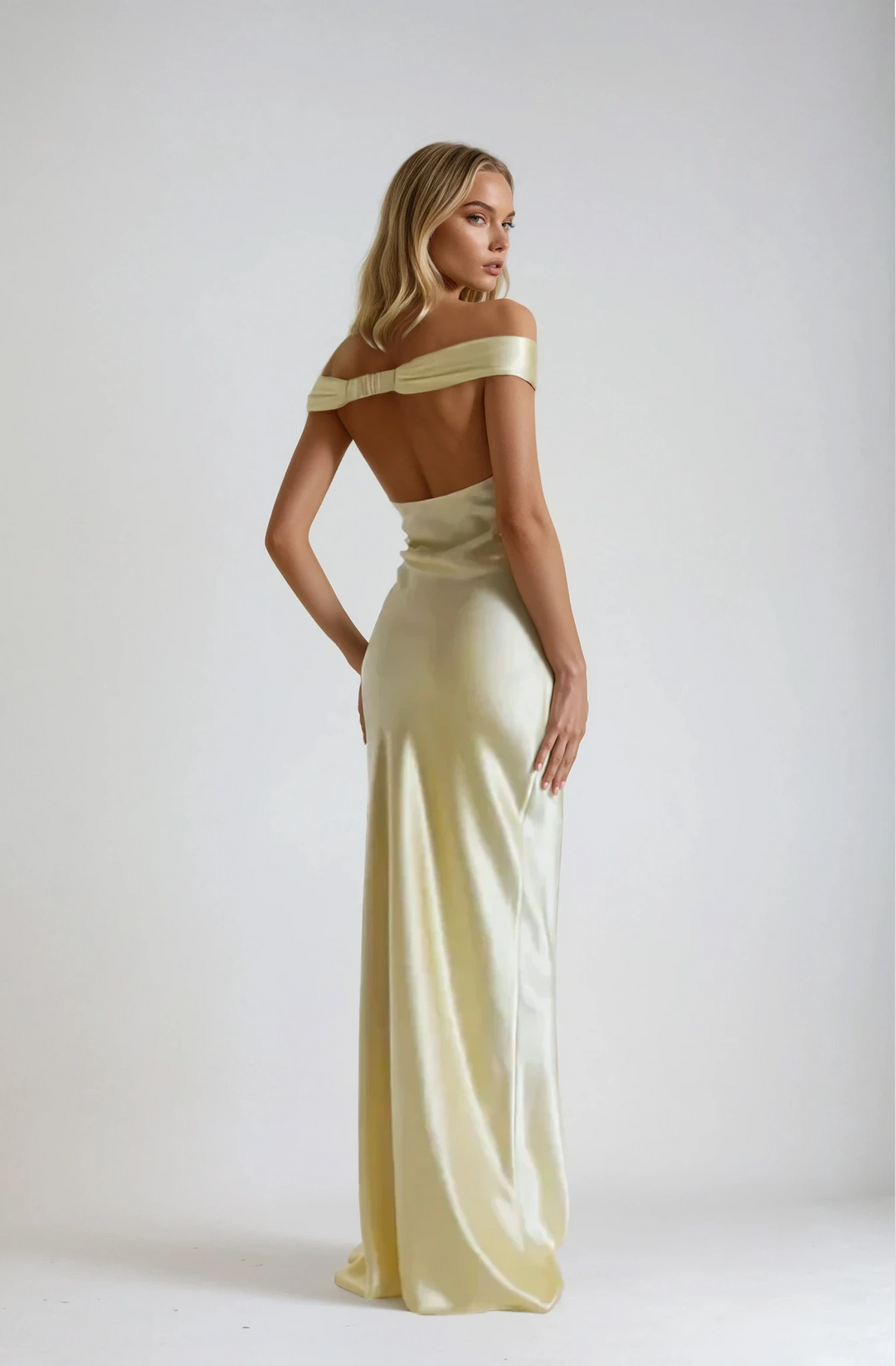 Damen Schulterfreies Hochzeitsgast Kleid | Maxi