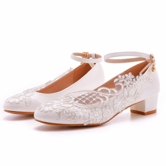 Damen Knöchelwickel Hochzeit Gast High Heels | Runde Zehe