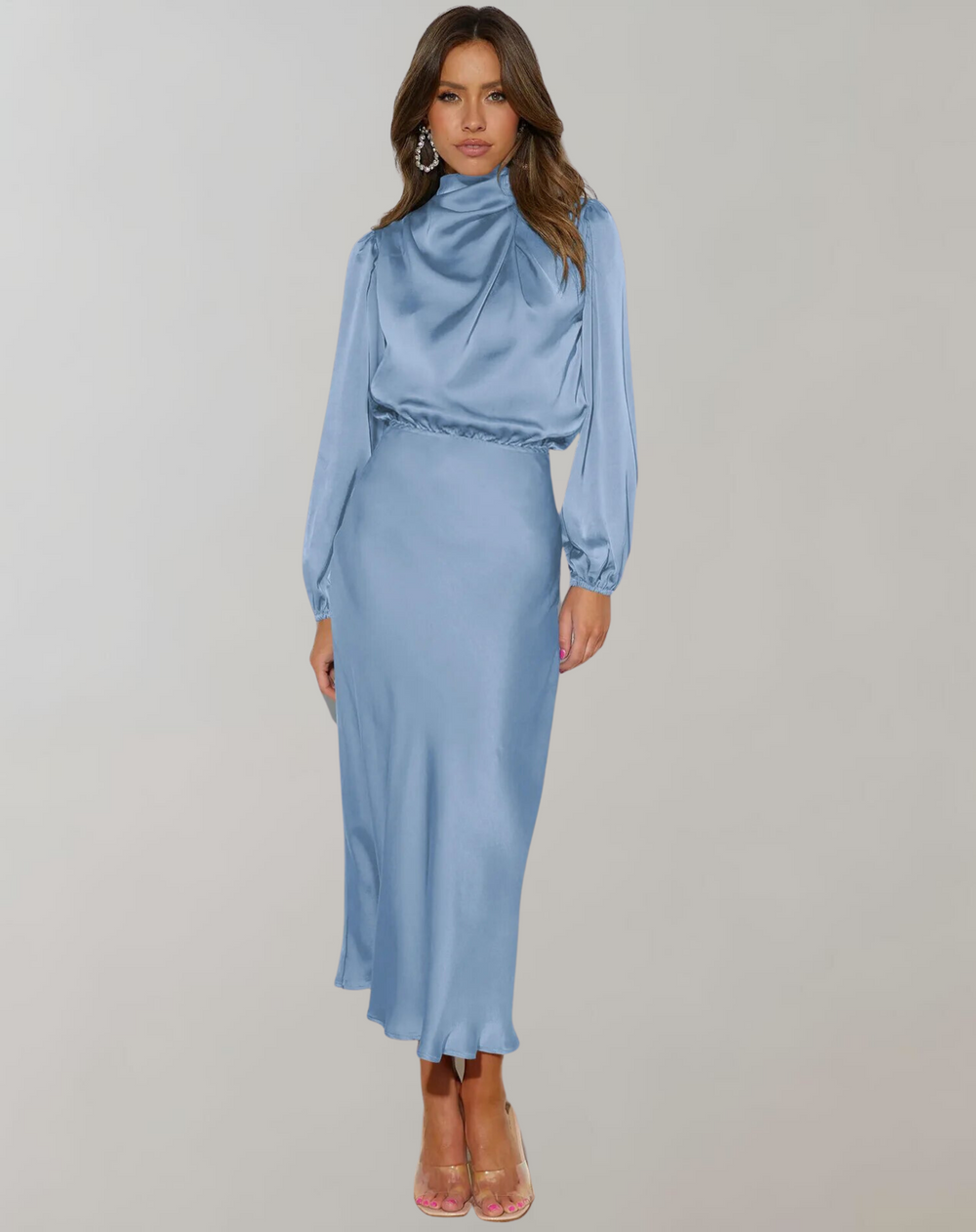 Damen Ballkleid Mit Langen Ärmeln | Midi