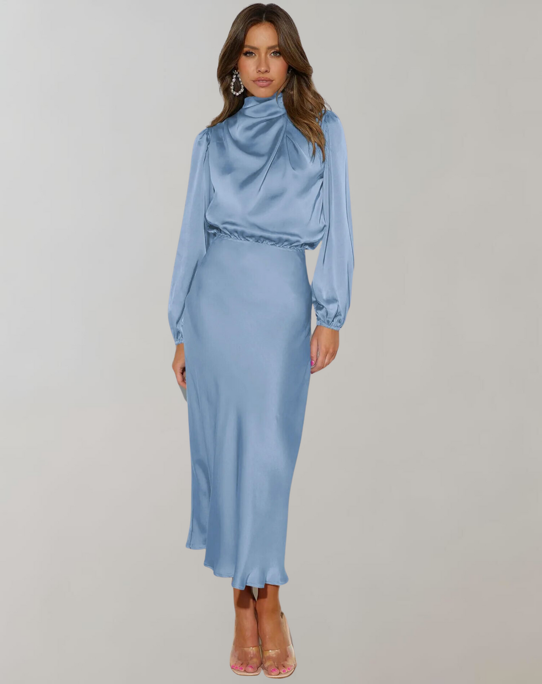 Damen Ballkleid Mit Langen Ärmeln | Midi