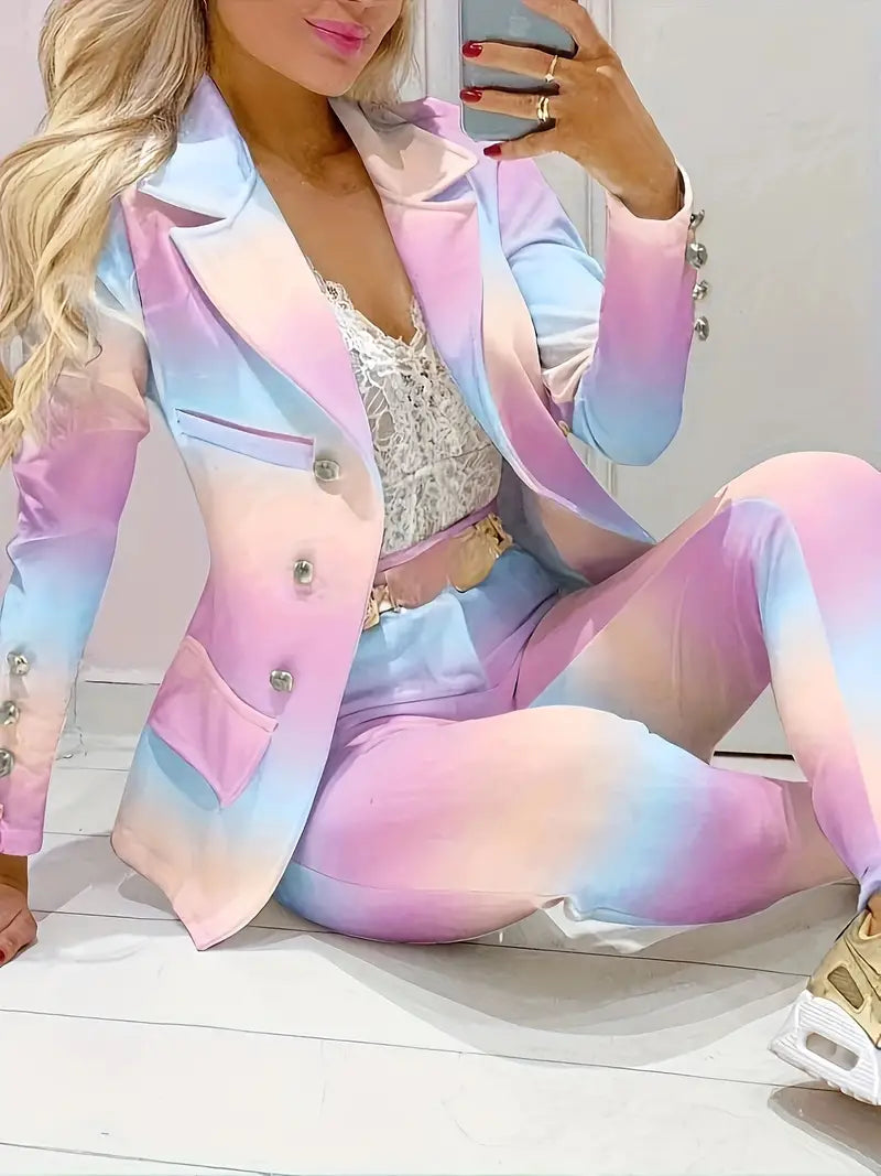 Polierte Perfektion - Blazer mit Farbverlauf und Hose mit geradem Bein