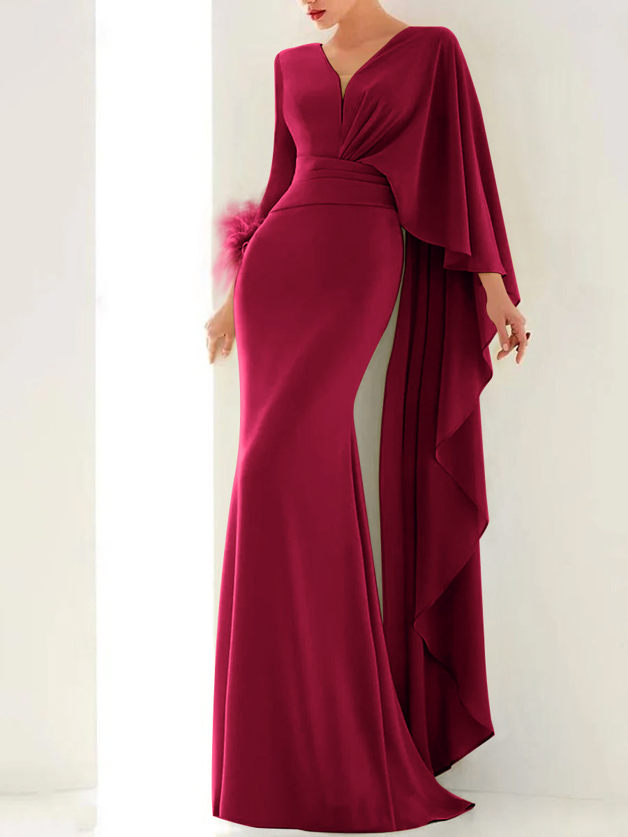 Meerjungfrauen Ballkleid Mit V Ausschnitt Für Damen | Maxi