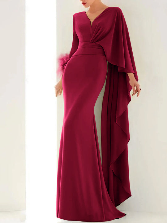 Meerjungfrauen Ballkleid Mit V Ausschnitt Für Damen | Maxi