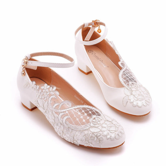 Damen Knöchelwickel Hochzeit Gast High Heels | Runde Zehe