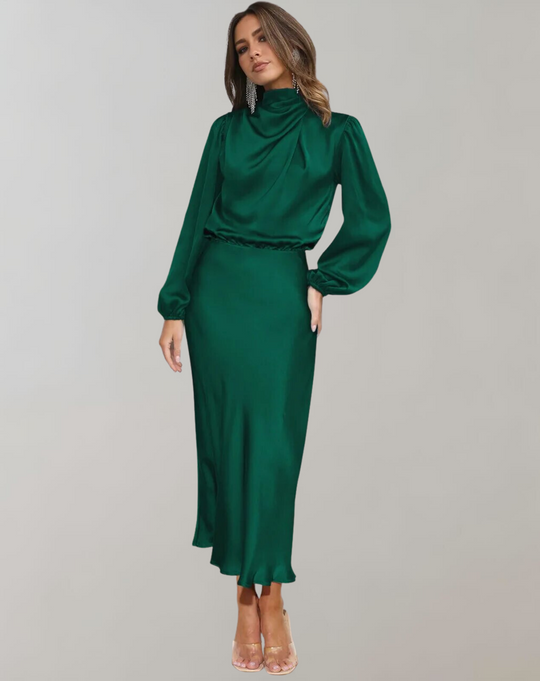 Damen Ballkleid Mit Langen Ärmeln | Midi