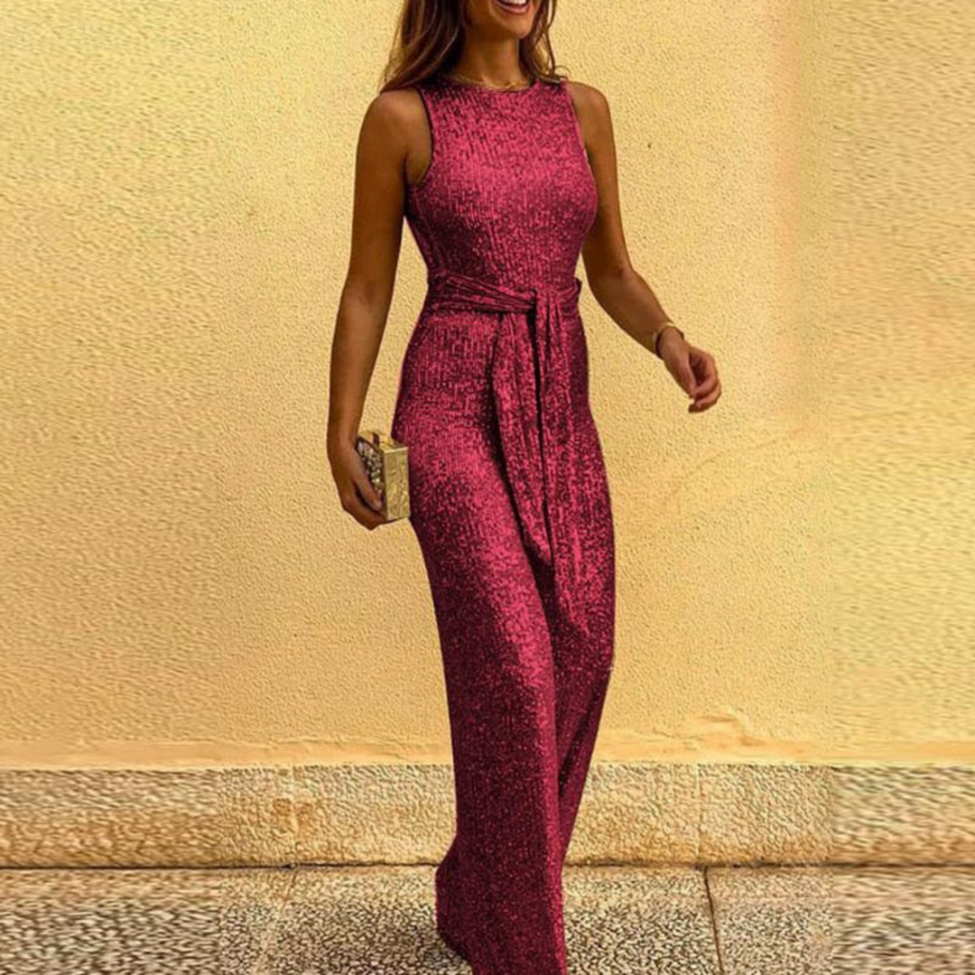 Ärmelloser Pailletten Jumpsuit für Damen | Stilvoll