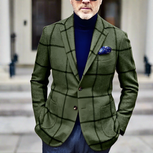 Stilvoller Karierter Blazer Für Herren | Formell