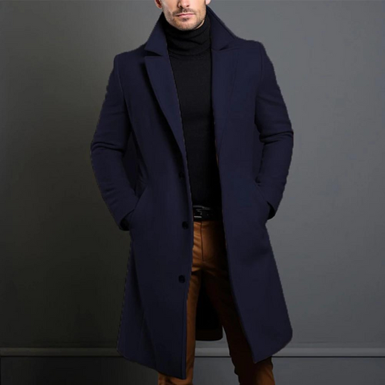 Stylischer Langer Trenchcoat Für Herren | Lässig