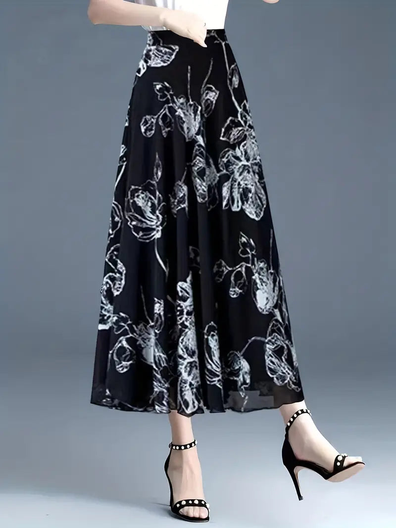 Blumenessenz High-Waist-Rock für mühelosen Style