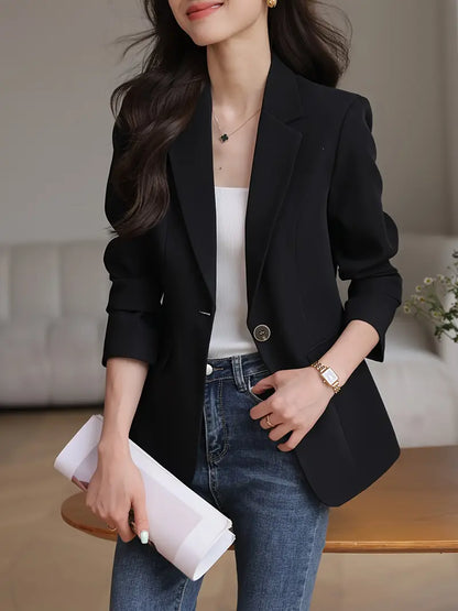 Eleganter Blazer – Formelle Mode, Langarm, Maschinenwaschbar