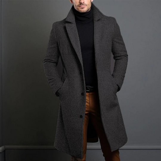 Stylischer Langer Trenchcoat Für Herren | Lässig