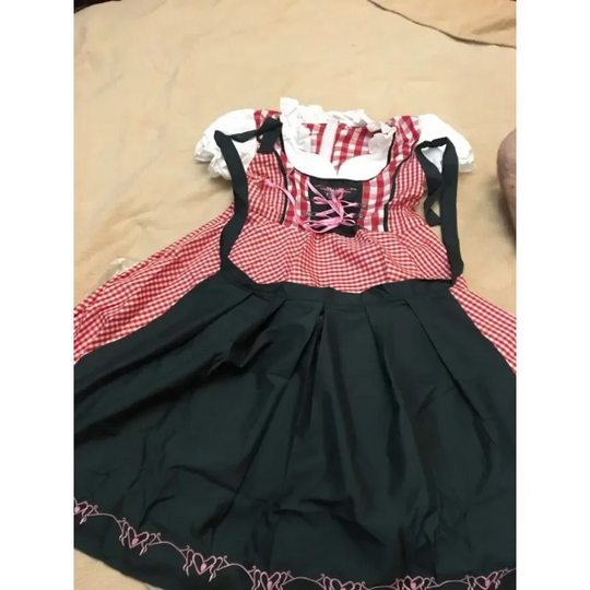 Damen Karo Bayerisches Oktoberfest Dirndlkleid | 2025