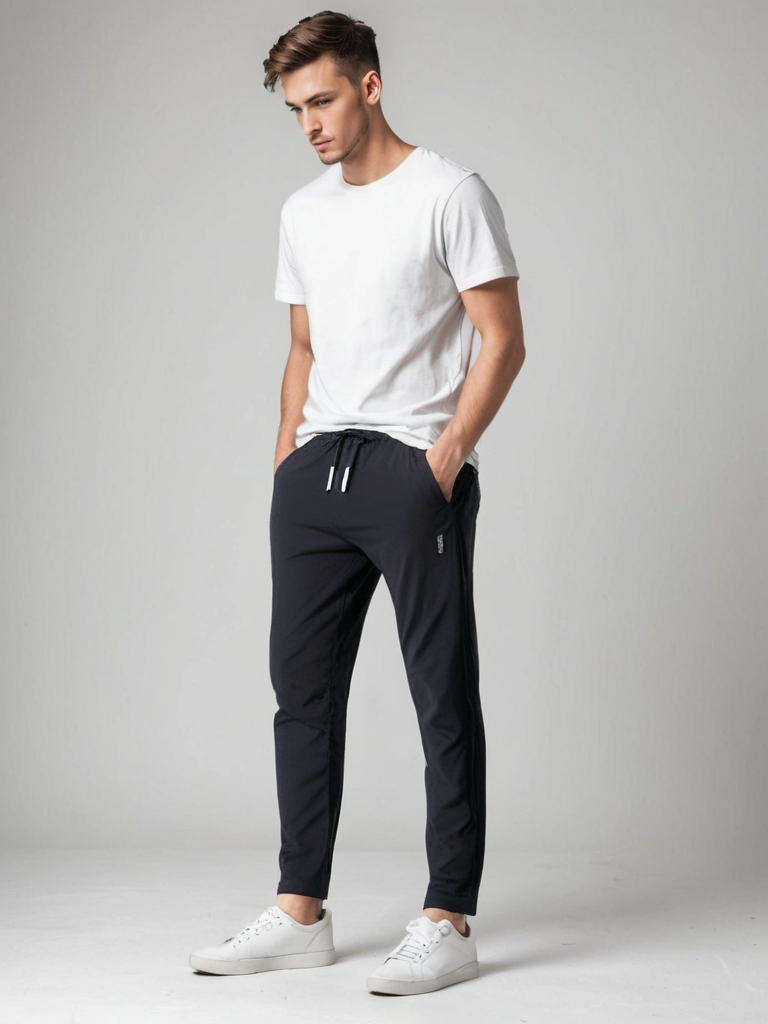 Herren Schlank Passform Hose | Kordelzug