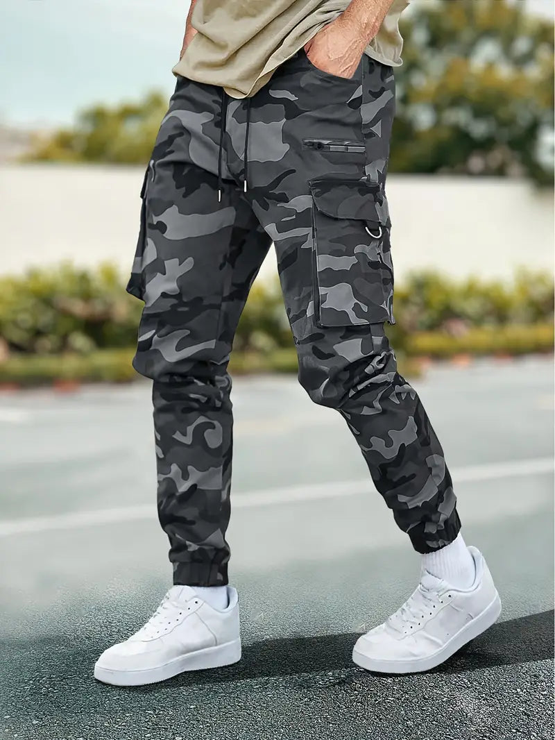 Camo-Cargo-Hosen mit Taschen – Baumwoll-Mix, Locker &amp; Strapazierfähig
