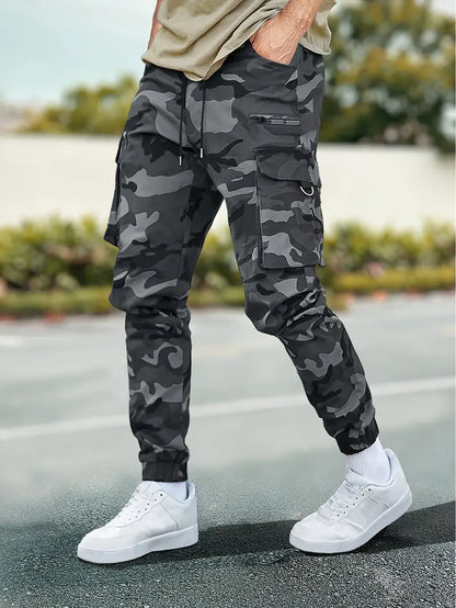 Camo-Cargo-Hosen mit Taschen – Baumwoll-Mix, Locker &amp; Strapazierfähig