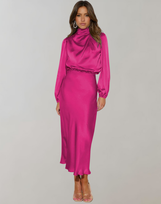 Damen Ballkleid Mit Langen Ärmeln | Midi