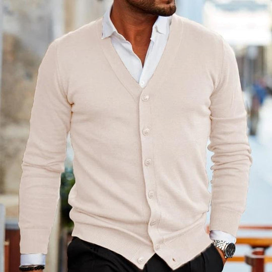 Herren Knopf Daunen Langarm Strickjacke | Strick