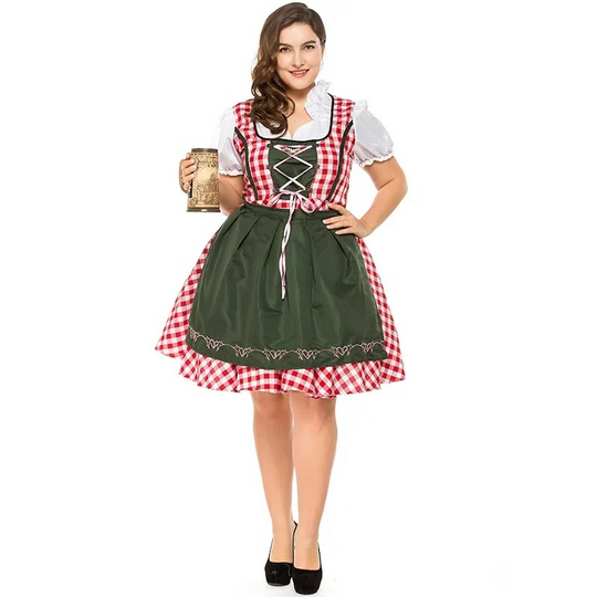 Damen Karo Bayerisches Oktoberfest Dirndlkleid | 2025