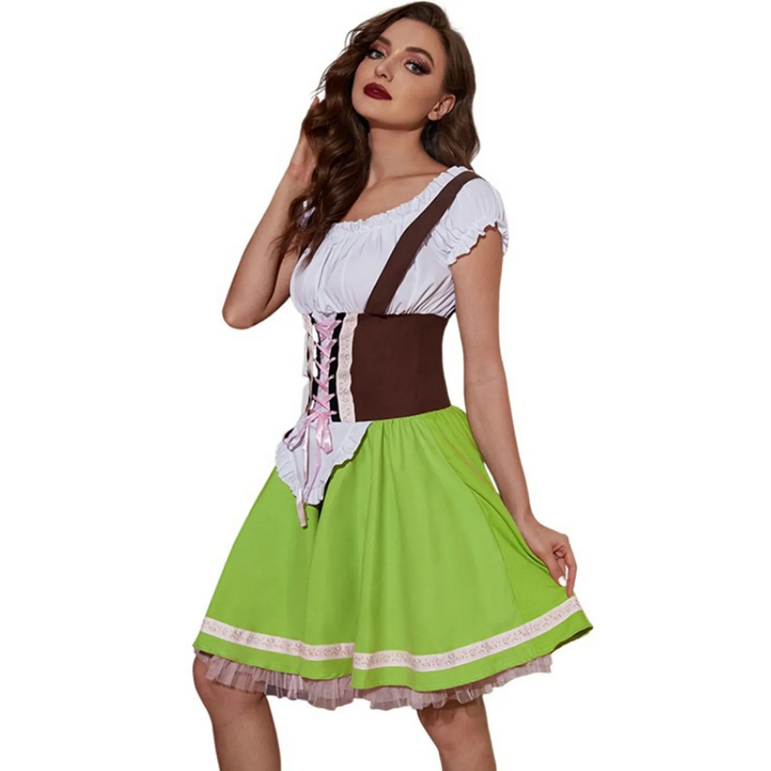 Damen Bayerisches Rundhals Oktoberfest Dirndl Kleid | 2025