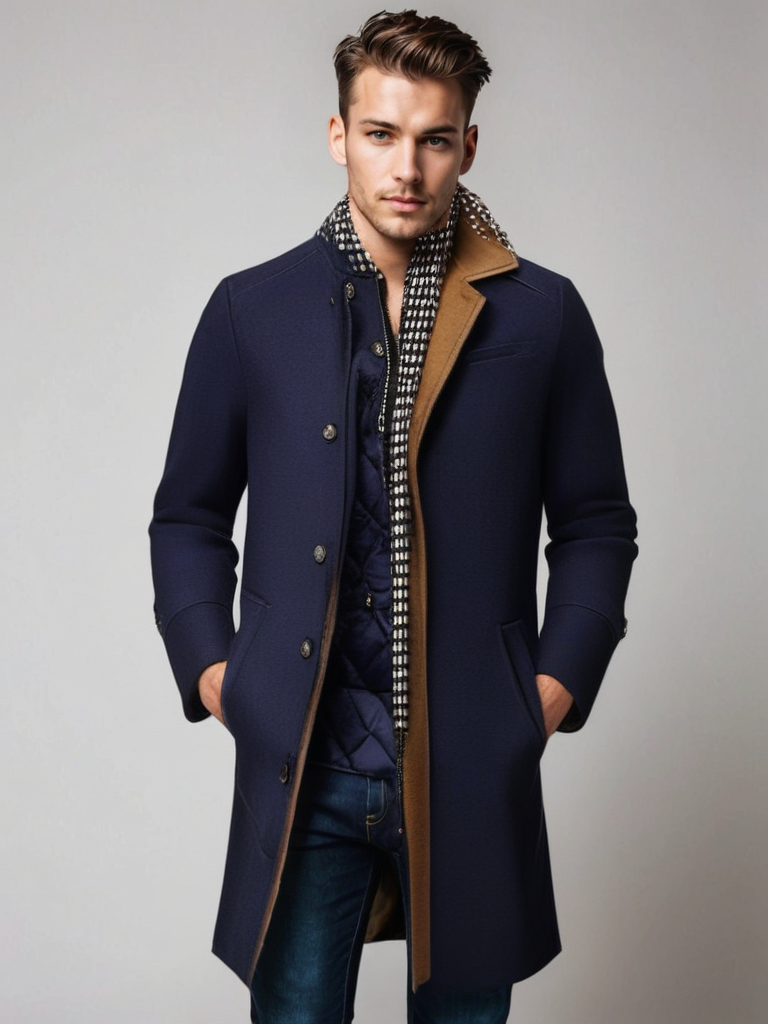 Herren Klassischer mantel mit Knopfleiste vorne | Stilvoll