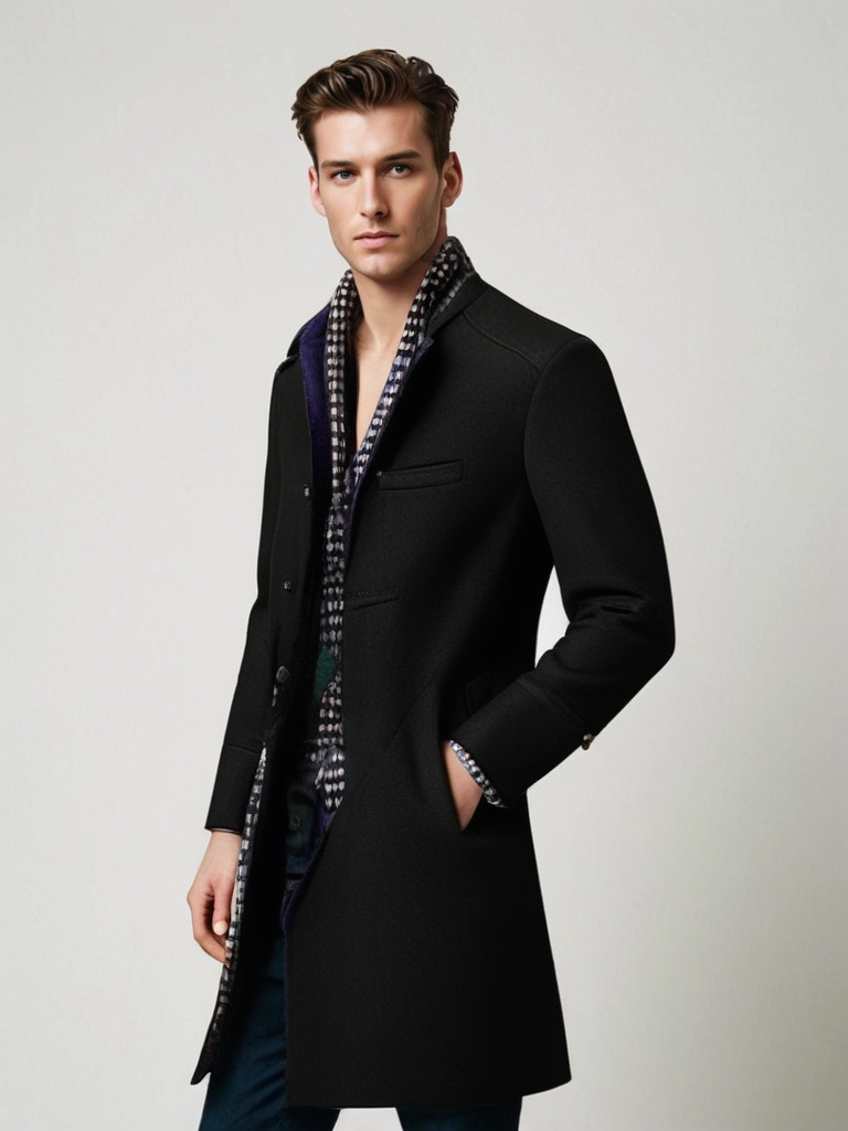 Herren Klassischer mantel mit Knopfleiste vorne | Stilvoll