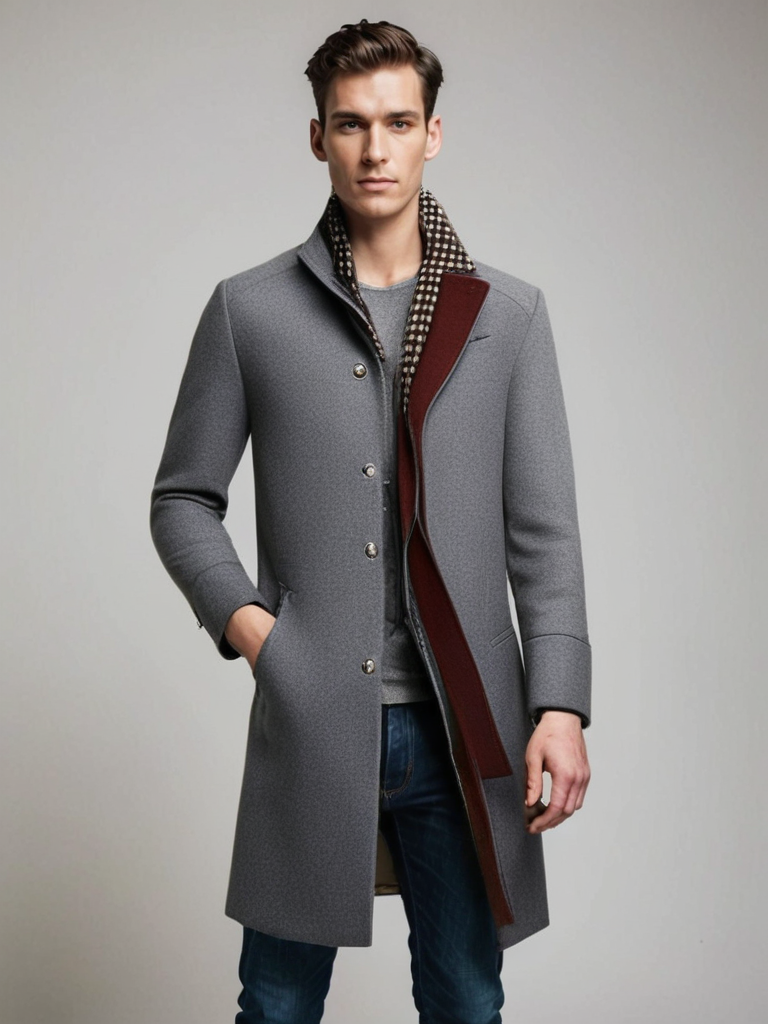 Herren Klassischer mantel mit Knopfleiste vorne | Stilvoll