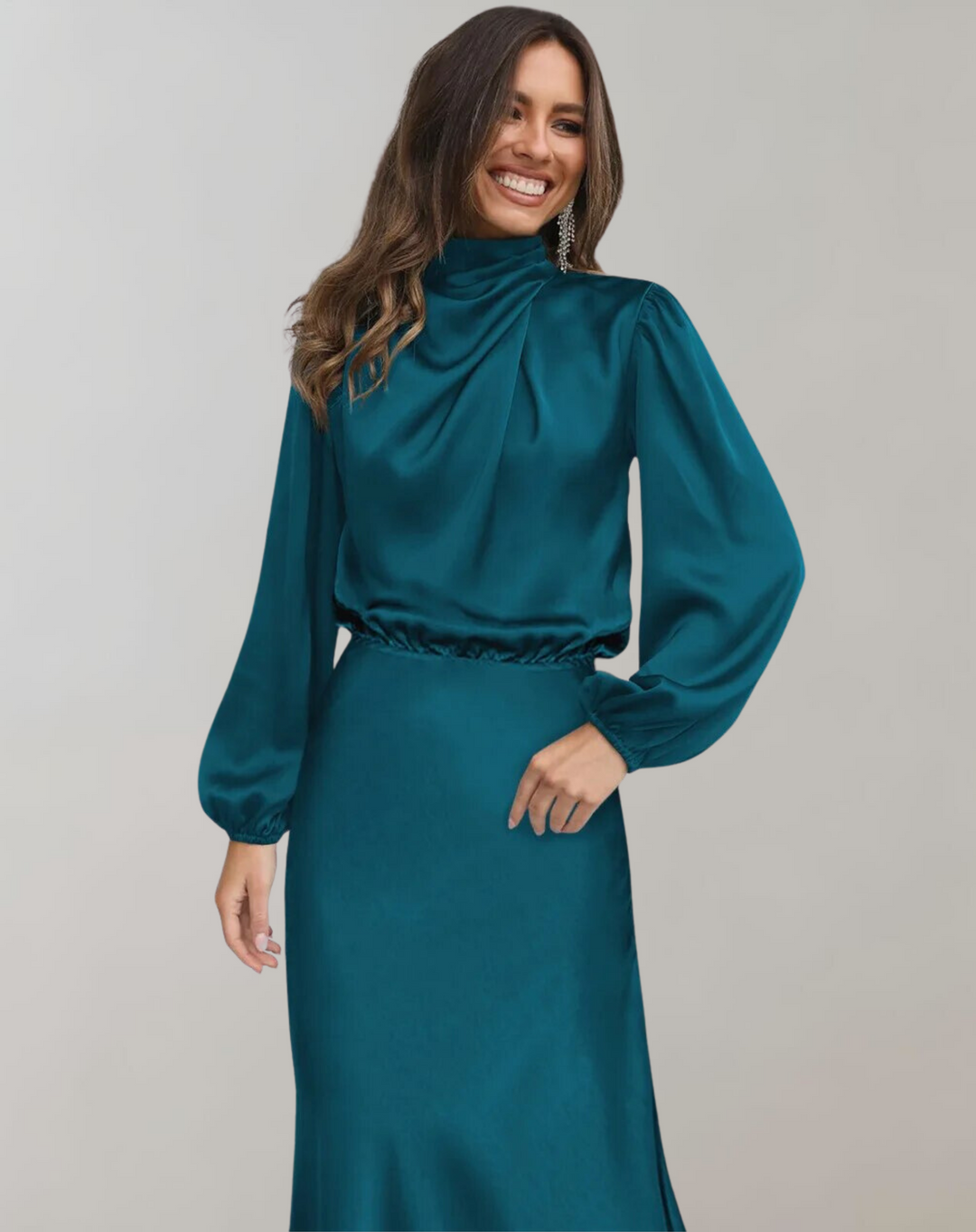 Damen Ballkleid Mit Langen Ärmeln | Midi