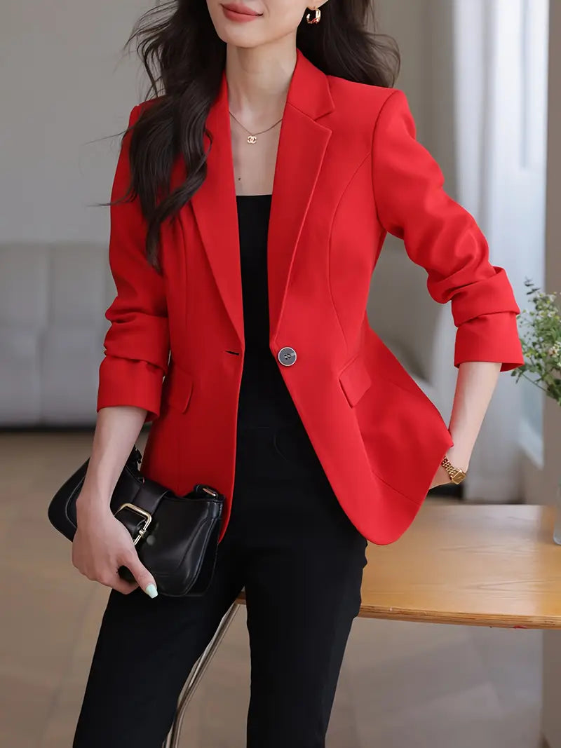 Eleganter Blazer – Formelle Mode, Langarm, Maschinenwaschbar