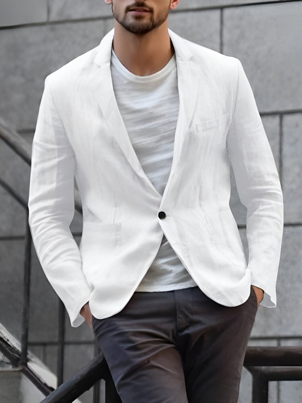 Lässiger Herren Blazer Mit Einem Knopf | Klassisch