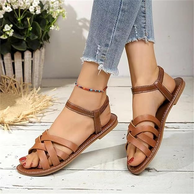 Aya - Damen Crisscross Band Sommer Sandalen