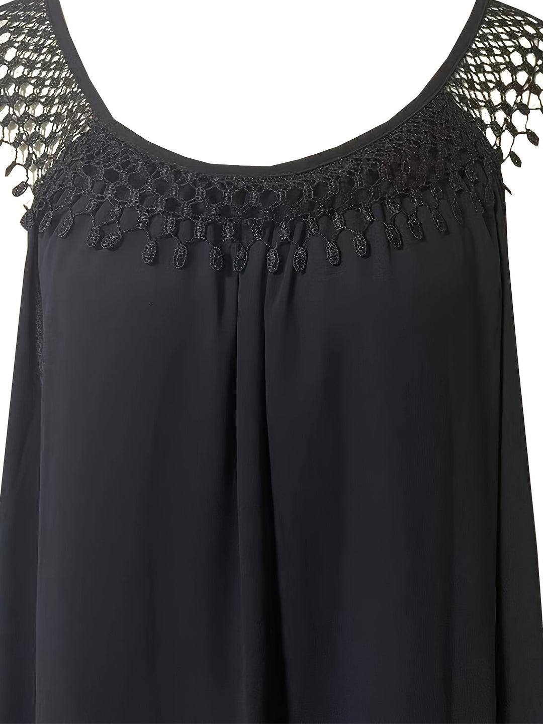 Plus Size Boho-Spitzenkleid, lässige, lockere Passform mit Rundhalsausschnitt
