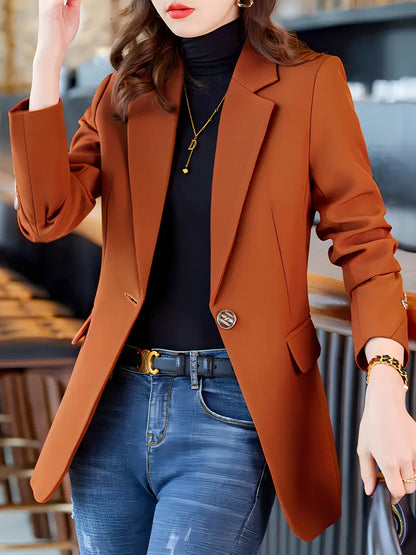 Eleganter Blazer mit Reverskragen, Langarm für Büro & Arbeit