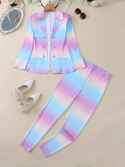 Polierte Perfektion - Blazer mit Farbverlauf und Hose mit geradem Bein