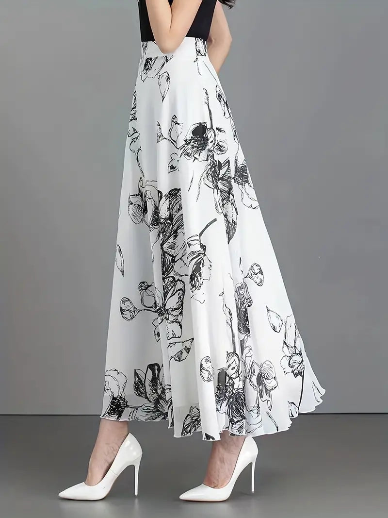 Blumenessenz High-Waist-Rock für mühelosen Style