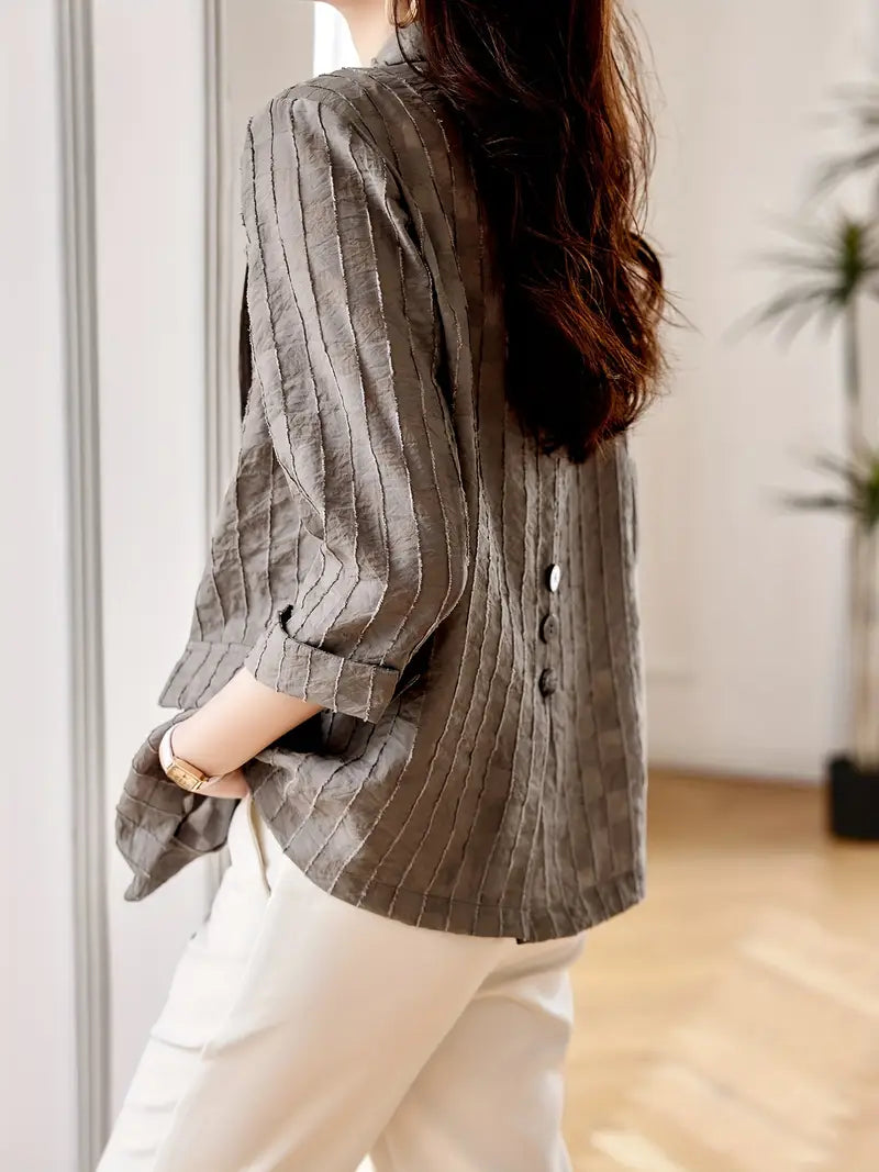 Leichter Karo-Blazer – Sommerjacke mit Knopfdetail, Maschinenwaschbar