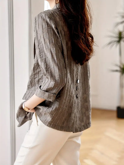 Leichter Karo-Blazer – Sommerjacke mit Knopfdetail, Maschinenwaschbar