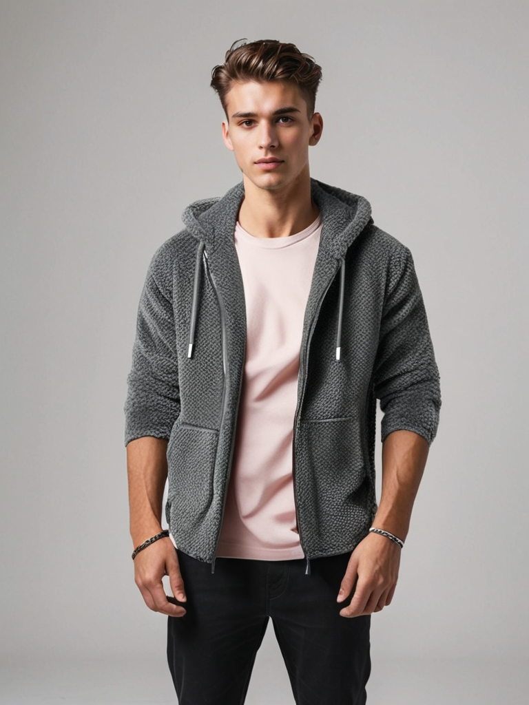 Herren Hoodie aus Doppelseitigem Polar-Fleece – Warm & Bequem